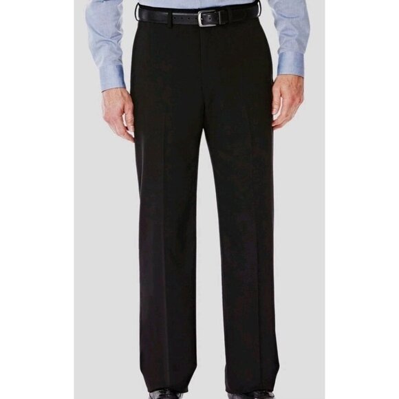 Haggar Men's Black Classic-Fit Flat Front Stretch Suit Pants Size 36W 30L - Picture 1 of 7